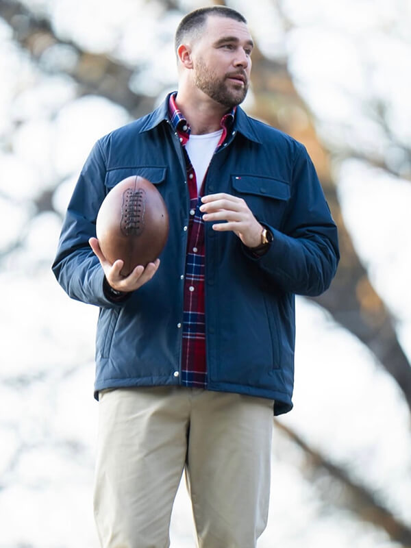 Travis Kelce NYC 2026 Central Park Blue Jacket