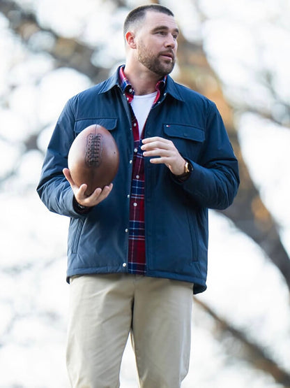 Travis Kelce NYC 2026 Central Park Blue Jacket
