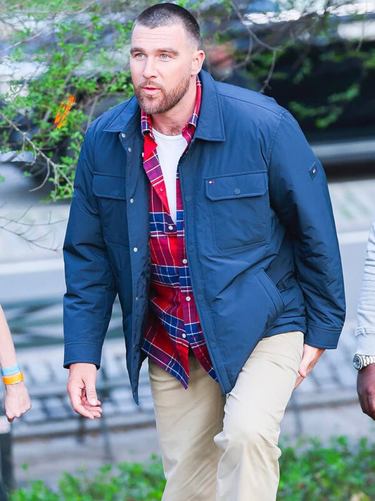 Travis Kelce NYC 2026 Central Park Blue Jacket