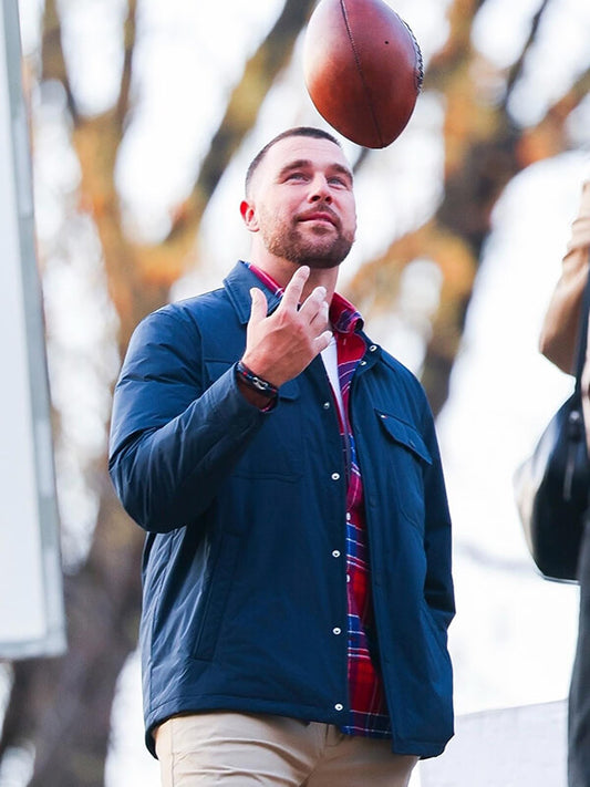 Travis Kelce NYC 2026 Central Park Blue Jacket
