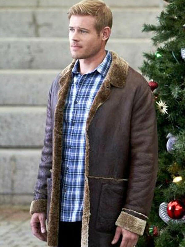 Trevor Donovan Nostalgic Christmas Brown Shearling Jacket