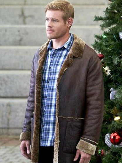 Trevor Donovan Nostalgic Christmas Brown Shearling Jacket
