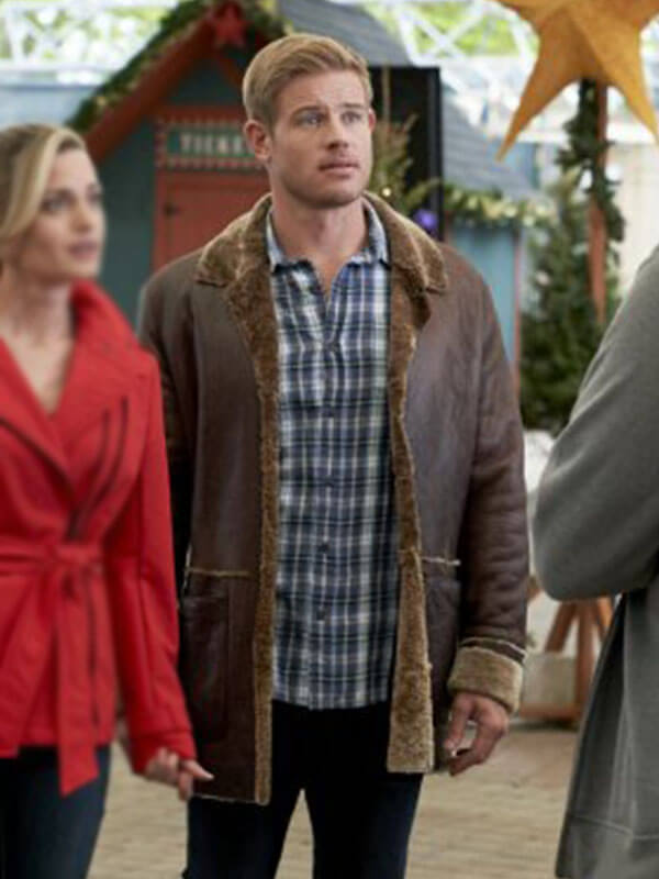Trevor Donovan Nostalgic Christmas Brown Shearling Jacket