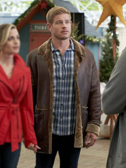 Trevor Donovan Nostalgic Christmas Brown Shearling Jacket