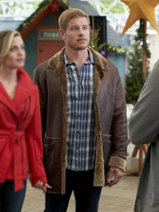Trevor Donovan Nostalgic Christmas Brown Shearling Jacket