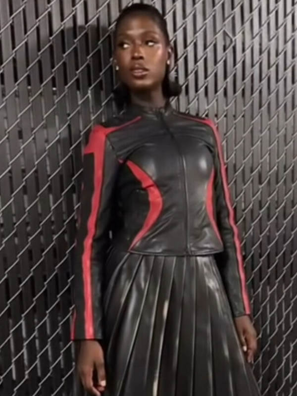 Tron: Ares Jodie Turner-Smith Black Leather Jacket
