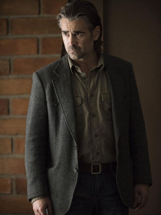 True Detective Colin Farrell Grey Wool Blazer