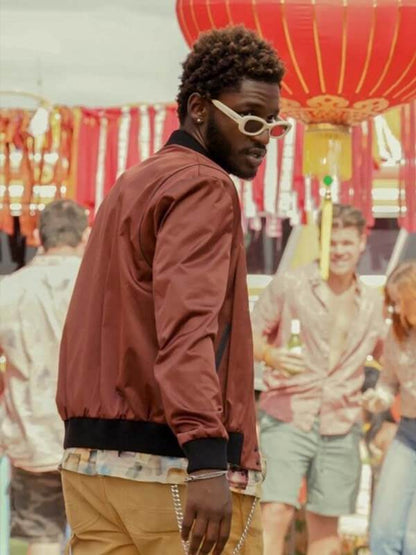 Tulsa King Jay Will Bomber Satin Jacket