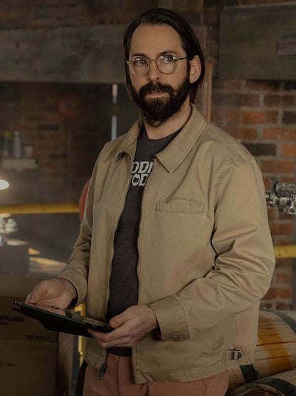 Tulsa King Martin Starr Beige Cotton Jacket
