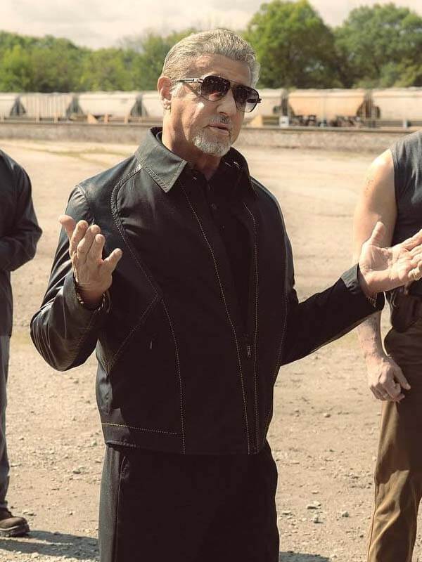 Tulsa King S03 Dwight Manfredi Black Leather Jacket