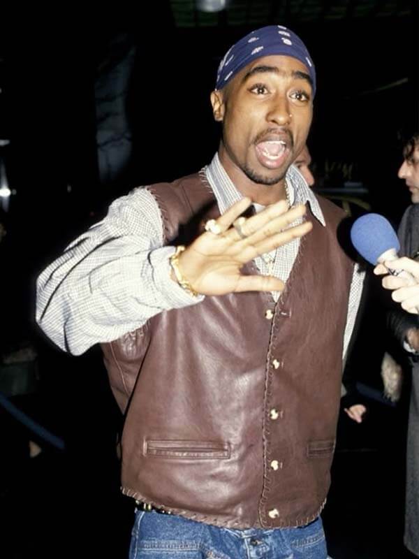 Tupac Shakur Brown Leather Vest