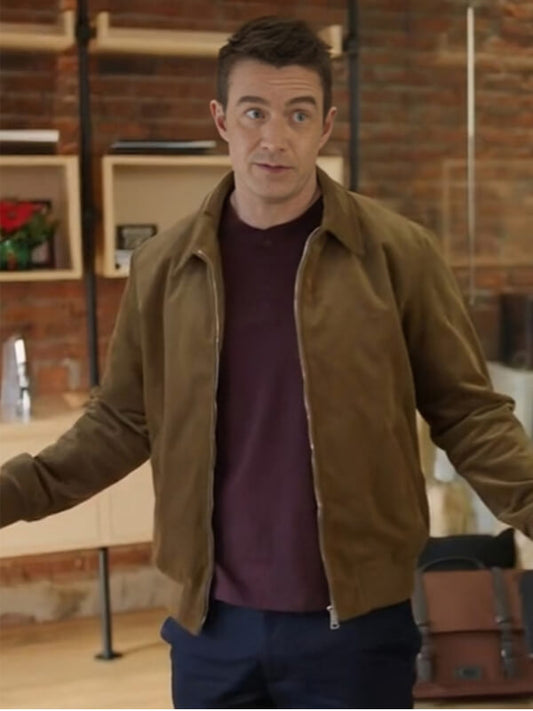Twas The Date Before Christmas 2024 Robert Buckley Suede Jacket