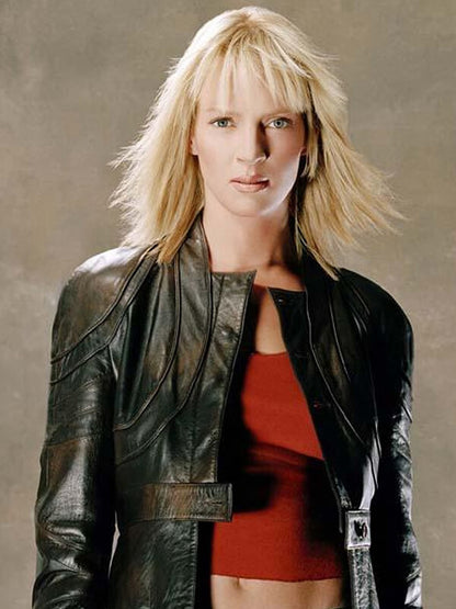 Uma Thurman Kill Bill Black Leather Jacket