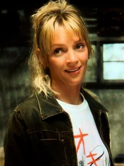 Uma Thurman Kill Bill Brown Leather Jacket
