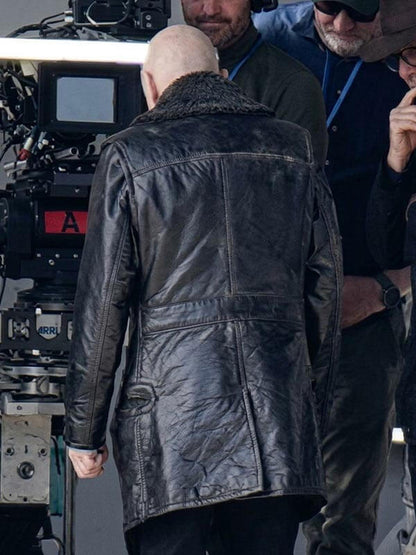 Uncle Fester Wednesday S03 Black Shearling Coat