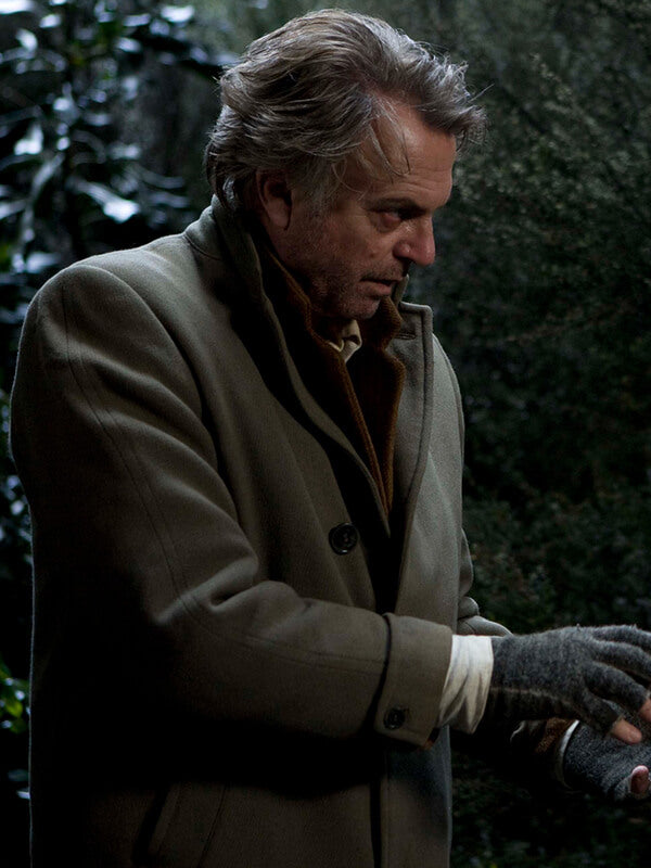 Under The Mountain Sam Neill Gray Wool Coat