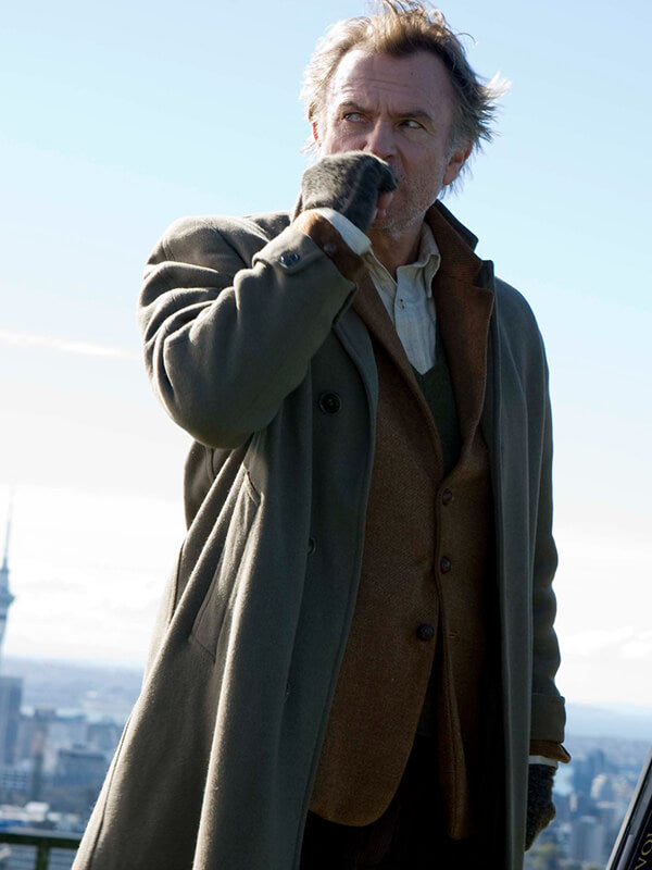 Under The Mountain Sam Neill Gray Wool Coat