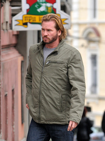 Val Kilmer Double Identity Green Cotton Jacket