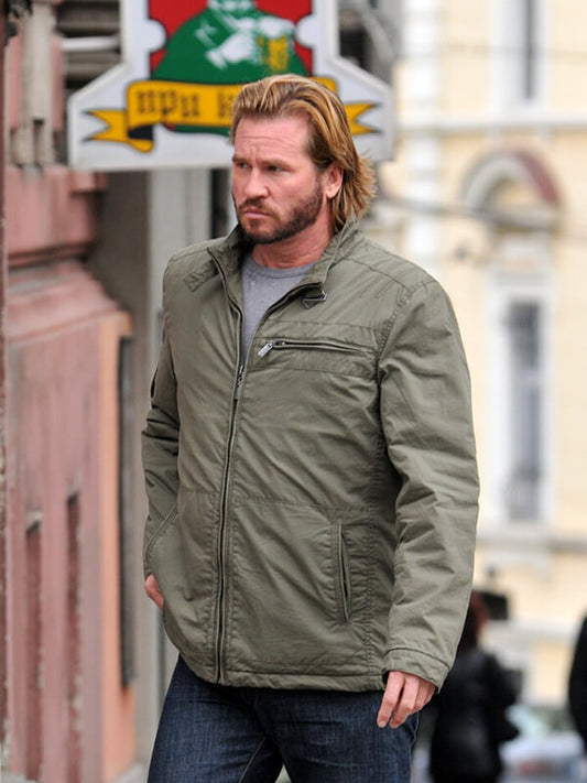 Val Kilmer Double Identity Green Cotton Jacket