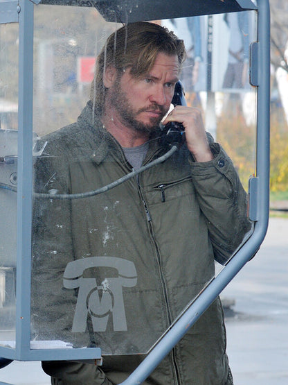 Val Kilmer Double Identity Green Cotton Jacket