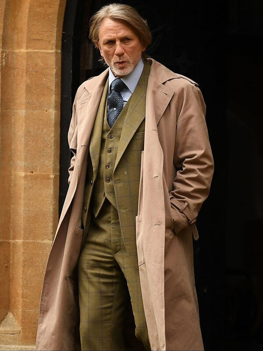 Wake Up Dead Man 2025 Daniel Craig Beige Coat