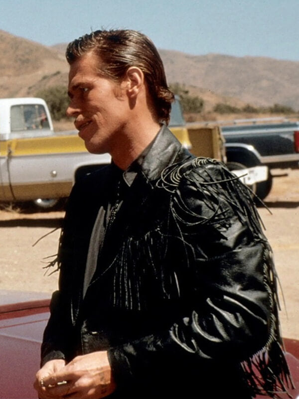 Wild at Heart Willem Dafoe Black Leather Fringe Jacket