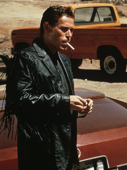 Wild at Heart Willem Dafoe Black Leather Fringe Jacket