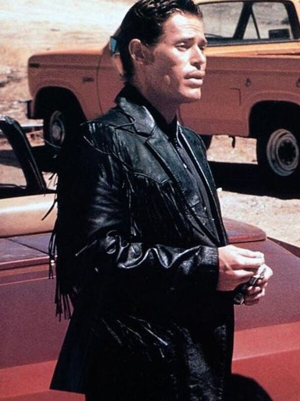Wild at Heart Willem Dafoe Black Leather Fringe Jacket