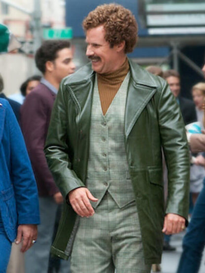 Will Ferrell Anchorman 2 Ron Green Leather Jacket