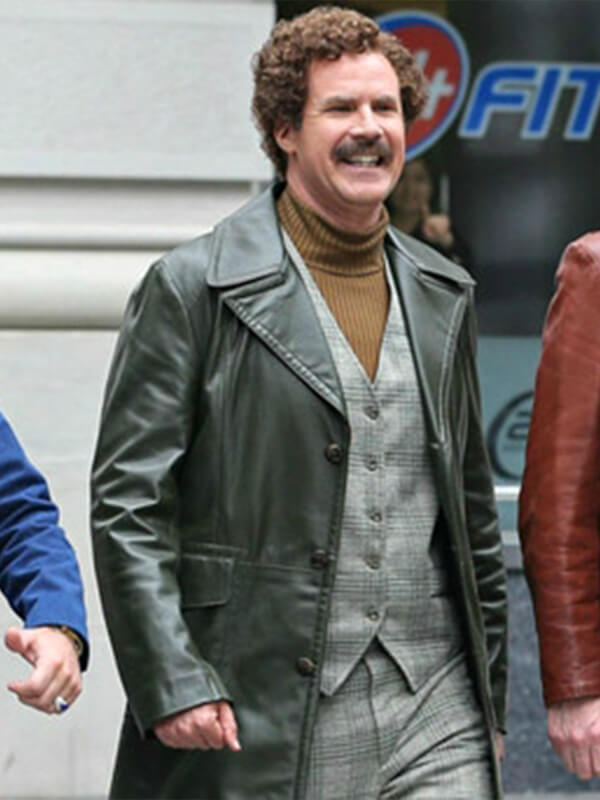 Will Ferrell Anchorman 2 Ron Green Leather Jacket
