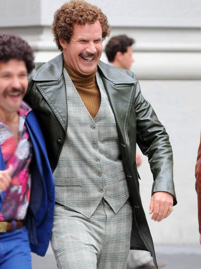 Will Ferrell Anchorman 2 Ron Green Leather Jacket