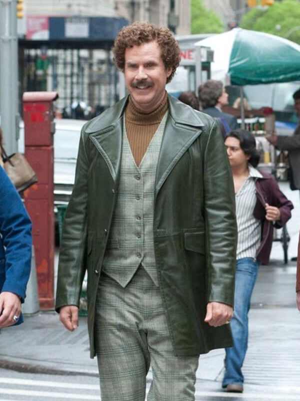 Will Ferrell Anchorman 2 Ron Green Leather Jacket