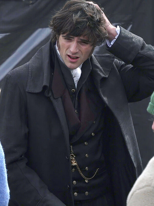Wuthering Heights 2026 Jacob Elordi Black Wool Coat