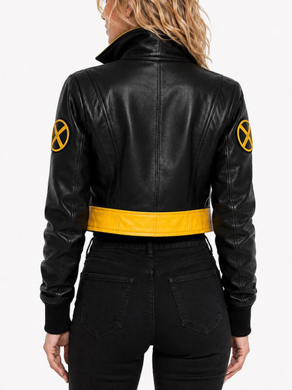 X-Men 97 Rogue Black Leather Cropped Jacket