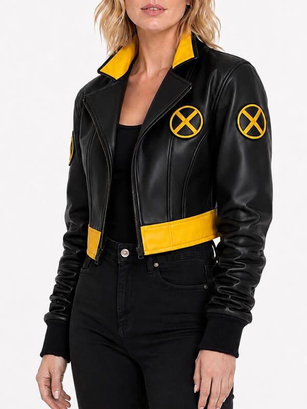X-Men 97 Rogue Black Leather Cropped Jacket