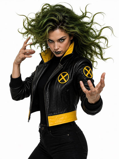 X-Men 97 Rogue Black Leather Cropped Jacket