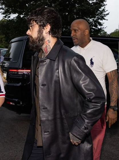 Zayn Malik Black Leather Coat