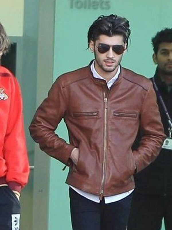 Zayn Malik Brown Biker Leather Jacket