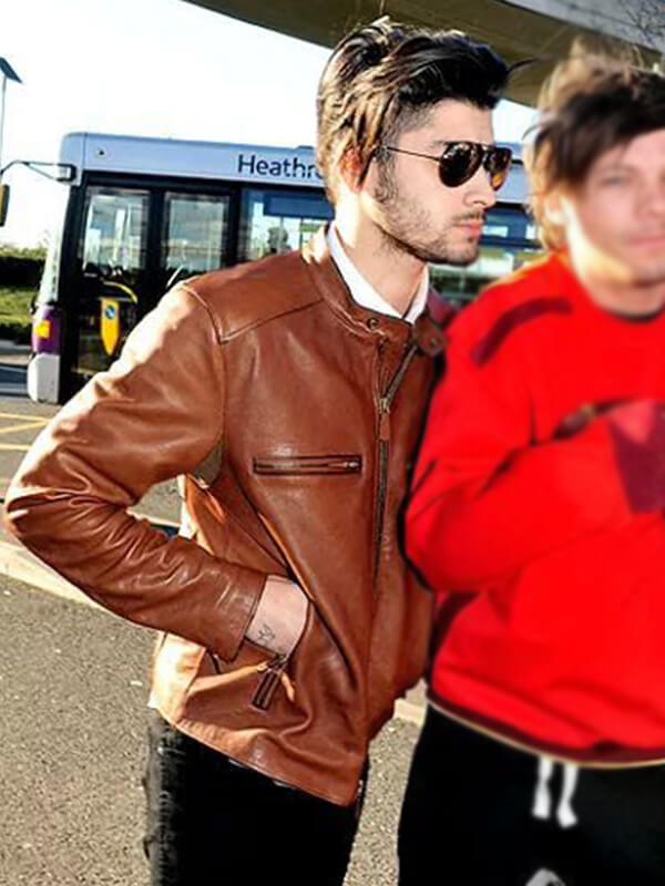 Zayn Malik Brown Biker Leather Jacket