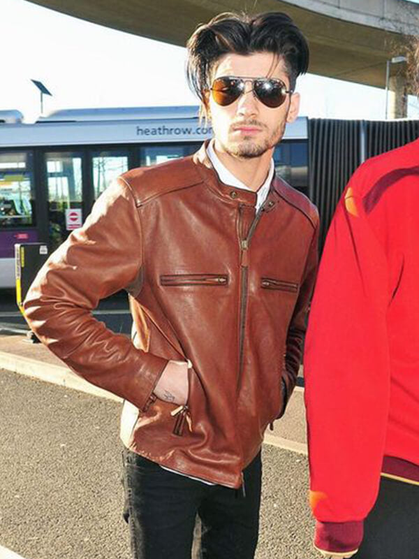 Zayn Malik Brown Biker Leather Jacket
